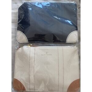 ANA Airlines Globe-Trotter Business Class Amenity Pouches Set of 2 Navy Cream